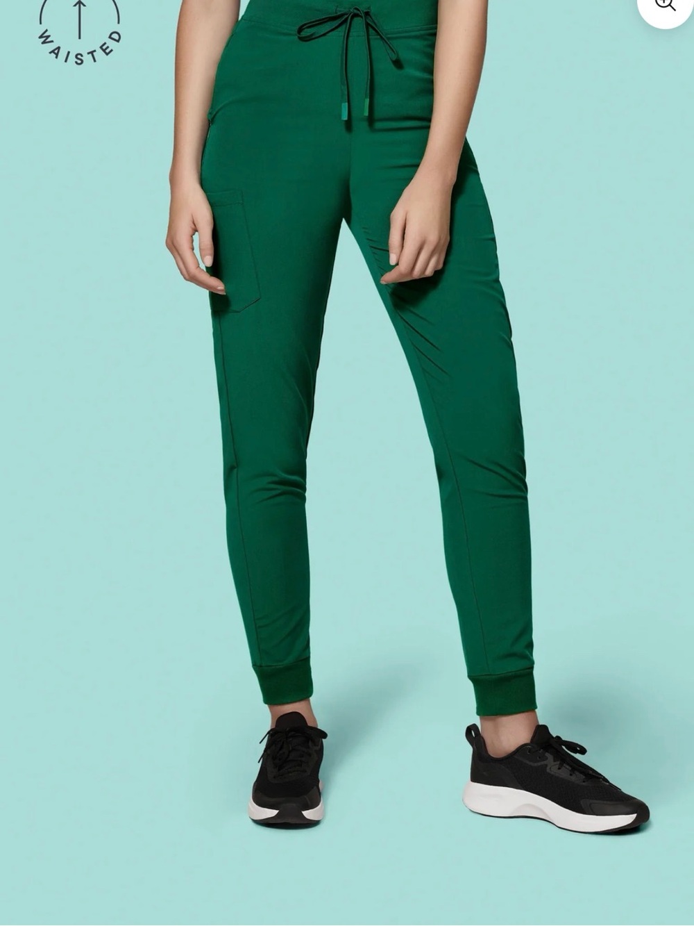 High-Waisted Hunter Green Scrub Pants - Mandla